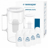 Sklenená filtračná kanvica Wessper D2 BOROSILICATE 3l biela + 6x filter Sklenená filtračná kanvica Wessper D2 BOROSILICATE 3l biela + 6x filter
