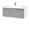 Dreja Kúpeľňová skrinka BONO SZZ 100 (umývadlo Harmonia) - N01 Biela lesk / Úchytka T34 / D01 Betón Dreja Kúpeľňová skrinka BONO SZZ 100 (umývadlo Harmonia) - N01 Biela lesk / Úchytka T34 / D01 Betón