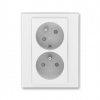 ABB LEVIT Dvojzásuvka 5513H-C02357 01 s clonkami, s natočenou dutinou, IP40, bílá/ledová bílá ABB LEVIT Dvojzásuvka 5513H-C02357 01 s clonkami, s natočenou dutinou, IP40, bílá/ledová bílá