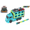 Teddies Auto kamion přepravník na setrvačník - 22 cm + auto 2 ks - 4 barvy Teddies Auto kamion přepravník na setrvačník - 22 cm + auto 2 ks - 4 barvy