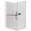 CERANO - Sprchová zástena Walk-in Crystal Ľ/P - 8 mm + polička / držiak na uteráky - bezvzperový systém - čierna matná, transparentné sklo - 50x200 cm CERANO - Sprchová zástena Walk-in Crystal Ľ/P - 8 mm + polička / držiak na uteráky - bezvzperový systém - čierna matná, transparentné sklo - 50x200 cm