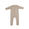 Rastúce merino pyžamo detské (overal) Smallstuff - farba hnedá light nature melange Veľkosť: 86 Rastúce merino pyžamo detské (overal) Smallstuff - farba hnedá light nature melange Veľkosť: 86