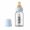BIBS BABY BLUE Antikoliková sklenená fľaša 110ml BIBS BABY BLUE Antikoliková sklenená fľaša 110ml