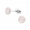 Strieborné náušnice napichovacie okrúhle krištáľ púdrové ružové Strieborné náušnice napichovacie okrúhle krištáľ púdrové ružové