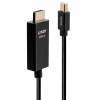 Kábel DisplayPort mini na HDMI M/M 3m, jednosmerný, 4K@60Hz UHD, HDR, audio, čierny, pozl. konektor Kábel DisplayPort mini na HDMI M/M 3m, jednosmerný, 4K@60Hz UHD, HDR, audio, čierny, pozl. konektor
