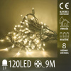 Vianočná led svetelná reťaz vonkajšia na batérie + programator - 120led - 9m teplá biela Vianočná led svetelná reťaz vonkajšia na batérie + programator - 120led - 9m teplá biela