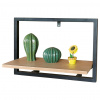 Autronic Polička nástěnná 50x20 cm, MDF, dekor dub, kov černý mat P-072 OAK Autronic Polička nástěnná 50x20 cm, MDF, dekor dub, kov černý mat P-072 OAK