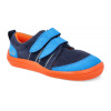 Barefoot dětské tenisky Beda - Mandarine s proužky a pevným opatkem modré Barefoot dětské tenisky Beda - Mandarine s proužky a pevným opatkem modré