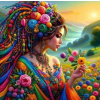 NORIMPEX Diamantové maľovanie Dievča v záplave farieb 30 x 40 cm NORIMPEX Diamantové maľovanie Dievča v záplave farieb 30 x 40 cm