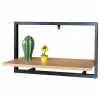 Autronic Polička nástěnná 65x20 cm, MDF, dekor dub, kov černý mat P-074 OAK Autronic Polička nástěnná 65x20 cm, MDF, dekor dub, kov černý mat P-074 OAK