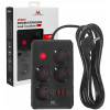 Predlžovací prívod 4 zásuvky 2500W 3xUSB čierny 3m Predlžovací prívod 4 zásuvky 2500W 3xUSB čierny 3m
