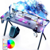 Dowinx RGB herný stôl 140×60 cm – čierny, s držiakom na pohár, držiakom na slúchadlá a diaľkovým ovládaním Dowinx RGB herný stôl 140×60 cm – čierny, s držiakom na pohár, držiakom na slúchadlá a diaľkovým ovládaním