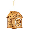 Drevený domček so zvončekmi svietiacimi 6,5x9 cm, vianočná ozdoba Drevený domček so zvončekmi svietiacimi 6,5x9 cm, vianočná ozdoba