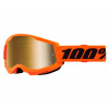 Motokrosové okuliare 100% strata2 neon orange goggle mirror true gold lens Motokrosové okuliare 100% strata2 neon orange goggle mirror true gold lens