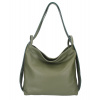 Kožená kabelka na rameno 579 vojenská zelená Made in Italy Kožená kabelka na rameno 579 vojenská zelená Made in Italy