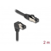 Delock Síťový kabel RJ45 Cat.8.1 S/FTP, zalomený dolů o 90° / přímý, 2 m, černý Delock Síťový kabel RJ45 Cat.8.1 S/FTP, zalomený dolů o 90° / přímý, 2 m, černý