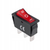 Prepínač kolískový 3 pin 3 polohy 230V - červený Prepínač kolískový 3 pin 3 polohy 230V - červený