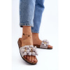 Sivé dámske šľapky s kvetmi, CK278P GREY__30019-36 36 Sivé dámske šľapky s kvetmi, CK278P GREY__30019-36 36