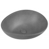 Sapho PUNC betónové umývadlo na dosku vrátane výpuste, 53x39cm, čierny granit BH7001