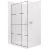 CERANO - Sprchová zástena Walk-in Onyx Round Ľ/P - 8 mm - guľatá vzpera - chróm, industriálne sklo - 140x200 cm CERANO - Sprchová zástena Walk-in Onyx Round Ľ/P - 8 mm - guľatá vzpera - chróm, industriálne sklo - 140x200 cm