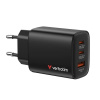 VERBATIM GaN Nabíječka Essentials 65W, 2xUSB-C, 1xUSB-A, černá 32352 Verbatim VERBATIM GaN Nabíječka Essentials 65W, 2xUSB-C, 1xUSB-A, černá 32352 Verbatim