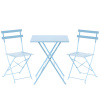 Set kovového stola a dvoch stoličiek modrá 60x60x71cm/42x45x81cm 45639 Set kovového stola a dvoch stoličiek modrá 60x60x71cm/42x45x81cm 45639