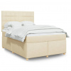 Box spring postel s matrací krémová 160x200 cm textil Krémová 3293636 Box spring postel s matrací krémová 160x200 cm textil Krémová 3293636
