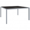 vidaXL Záhradný stôl 130x130x72 cm sivý oceľ a sklo vidaXL Záhradný stôl 130x130x72 cm sivý oceľ a sklo