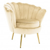 Tempo Kondela Kreslo v štýle Art-deco, béžová Velvet látka/gold chróm zlatý, NOBLEO Tempo Kondela Kreslo v štýle Art-deco, béžová Velvet látka/gold chróm zlatý, NOBLEO