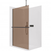 CERANO - Sprchová zástena Walk-in Onyx Top Round Ľ/P - 8 mm - okrúhla vzpera + polička/držiak na uteráky - čierna matná, bronzové sklo - 50x200 cm CERANO - Sprchová zástena Walk-in Onyx Top Round Ľ/P - 8 mm - okrúhla vzpera + polička/držiak na uteráky - čierna matná, bronzové sklo - 50x200 cm