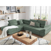 Rohová sedacia súprava Fabio, šedo-zelená látka, ľavý roh Rohová sedacia súprava Fabio, šedo-zelená látka, ľavý roh