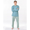GINA Pánske dlhé pyžamo z bavlny | 79189P - mesiac aqua, XXXXL GINA Pánske dlhé pyžamo z bavlny | 79189P - mesiac aqua, XXXXL