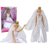 LEAN Toys Biele svadobné šaty pre bábiku Anlily Bride