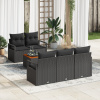 vidaXL 6-dielny záhradný sofa set s vankúšmi čierny polyratan akácia vidaXL 6-dielny záhradný sofa set s vankúšmi čierny polyratan akácia