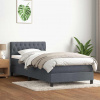 Box spring postel s matrací a LED tmavě šedá 90x220 cm samet 3317200 Box spring postel s matrací a LED tmavě šedá 90x220 cm samet 3317200