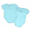 G-baby Bavlněné body s volánikom, krátky rukáv - tyrkysové, veľ. 86 G-baby Bavlněné body s volánikom, krátky rukáv - tyrkysové, veľ. 86