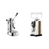 La Pavoni Professional Lusso + Eureka Mignon Specialita, WD white, walnut La Pavoni Professional Lusso + Eureka Mignon Specialita, WD white, walnut