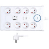 Solight prepäťová ochrana, 8 zásuviek, USB A+C, 2 m, biela PO80 Solight prepäťová ochrana, 8 zásuviek, USB A+C, 2 m, biela PO80