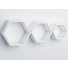 Sada 3 poličiek Hexagon, biele Sada 3 poličiek Hexagon, biele