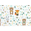 Galanterka Bavlněná látka Zvířátka s duhou zelená šíře 160 cm METRÁŽ Galanterka Bavlněná látka Zvířátka s duhou zelená šíře 160 cm METRÁŽ