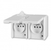 ABB PRAKTIK Dvojzásuvka 5518-2029 B , IP44, bílá ABB PRAKTIK Dvojzásuvka 5518-2029 B , IP44, bílá