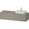 DURAVIT White Tulip závesná skrinka pod umývadlo na dosku (umývadlo vpravo), 2 zásuvky, 1600 x 550 x 408 mm, kameňovo šedá matná lakovaná, WT4890R92920000 DURAVIT White Tulip závesná skrinka pod umývadlo na dosku (umývadlo vpravo), 2 zásuvky, 1600 x 550 x 408 mm, kameňovo šedá matná lakovaná, WT4890R92920000
