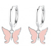 Stříbrné náušnice růžový motýlci Luck Stříbrné náušnice růžový motýlci Luck