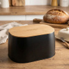 Kovový chlebník s bambusovým vekom ALTOM DESIGN 33,5 cm čierny Kovový chlebník s bambusovým vekom ALTOM DESIGN 33,5 cm čierny