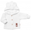 Elegantný pletený svetrík s gombíkmi a kapucňou s uškami Baby Nellys, biely Elegantný pletený svetrík s gombíkmi a kapucňou s uškami Baby Nellys, biely