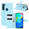 Peňaženkové kožené puzdro LICHTI na Motorola Moto G8 Power - modrá Peňaženkové kožené puzdro LICHTI na Motorola Moto G8 Power - modrá