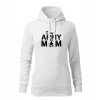 DRAGOWA dámska mikina s kapucňou army mom, biela 320g/m2 - XS DRAGOWA dámska mikina s kapucňou army mom, biela 320g/m2 - XS