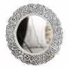 Sanu Babu Okrúhle zrkadlo v ráme z mangového dreva, biela patina, 120x4x120cm Sanu Babu Okrúhle zrkadlo v ráme z mangového dreva, biela patina, 120x4x120cm