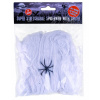 Halloween bílá pavučina 20g s černým pavoukem Halloween bílá pavučina 20g s černým pavoukem