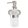 Samodržiaci sklenený dávkovač mydla v matne striebornej farbe 200 ml Orea – Wenko Samodržiaci sklenený dávkovač mydla v matne striebornej farbe 200 ml Orea – Wenko
